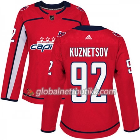 Washington Capitals Hockeydrakt Evgeny Kuznetsov 92 2017-2018 Rød Adidas Authentic - Dame